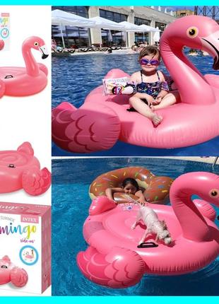 Надувной матрас плот фламинго маленький розовый детский матрас игровой водный плотик для бассейна