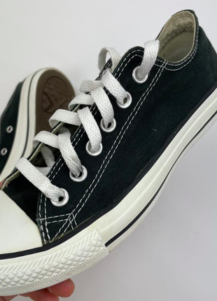 Converse all star оригинальные черные кеди с белой подошвой6 фото