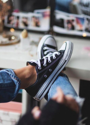 Converse all star оригінальні чорні кеді з білою підошвою