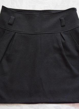 Комплект: черная теплая юбка миди и черные брюки р 36/382 фото