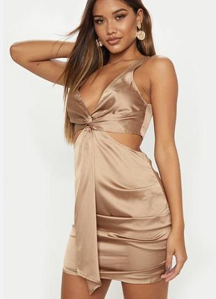 Платье новое нежное летнее mocha satin knot