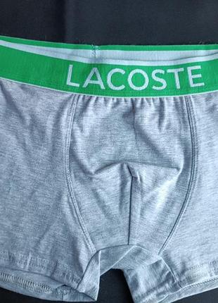 Однотонные серые мужские трусы lacoste