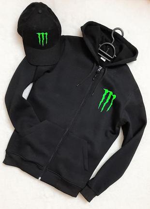 Толстовка на блискавці monster energy. худі, толстовка  на флісі