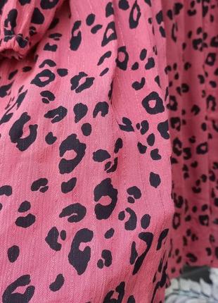 Блуза блузка сорочка з принтом кораловий колір4 фото