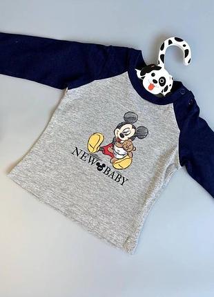 Футболка на длинный рукав/лонгслив disney для малыша на рост 62-68 см