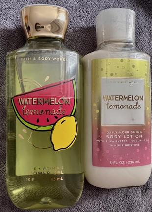Bath &amp; body works гель для душа и лосьон для тела watermelon lemonade