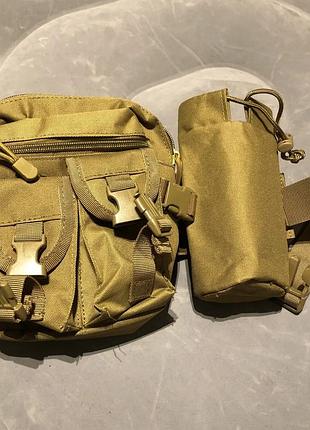 Поясна тактична сумка а33 військова бананка койот