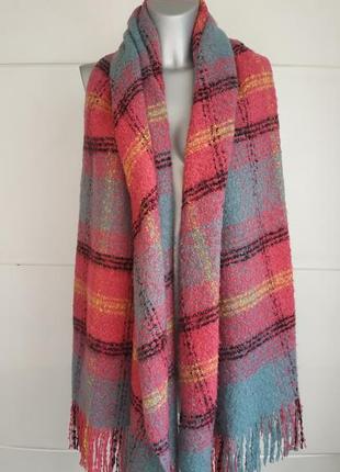 Теплий об'ємний шарф new look в широку клітку1 фото