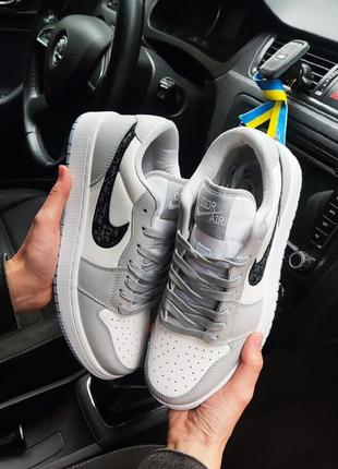 Мужские кроссовки nike jordan low dior серые