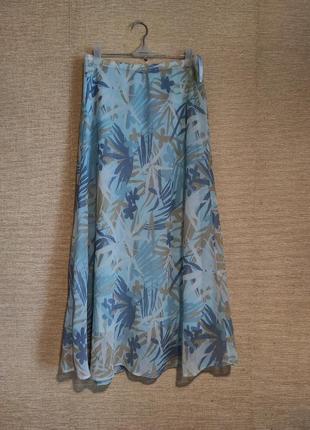 Ніжна довга літня шифонова юбка спідниця міді2 фото