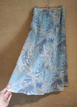 Ніжна довга літня шифонова юбка спідниця міді3 фото
