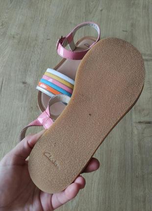 Фирменные детские кожаные сандалии  clarks, оригинал, размер 33.8 фото