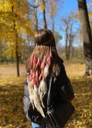 Пов’язка з пір’ям на голову. повязка с перьями2 фото