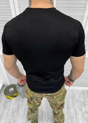 🔴есть опт! 🔴 тактическая мужская футболка мембранная дышащая черная черная герб мужская тактическая летно лето летняя3 фото