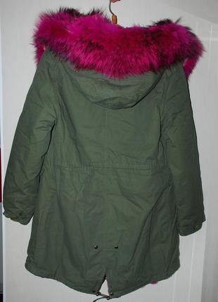 Шикарна зимова парку куртка з натуральним хутром єнота і підстібкою з кролика jazzevar6 фото