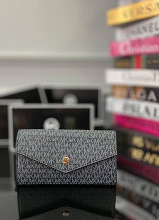 Кошелек черный женский в стиле michael kors майкл корс