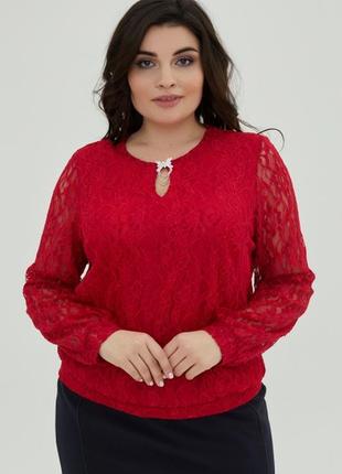 Ошатна жіноча блуза з гіпюру "деліна-2"1 фото