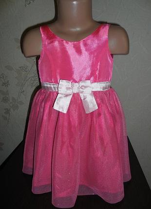 Нарядное платье h&amp;m полиестер, низ + блестящий фатин, 2-3 года (98 см)
