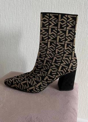 Сапоги ботильоны с монограммой mohito ботинки носки резинки