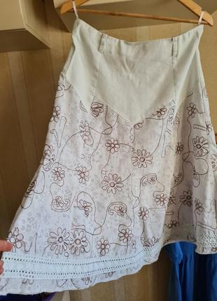 Спідниця юбка льон + бавовна р.48-501 фото