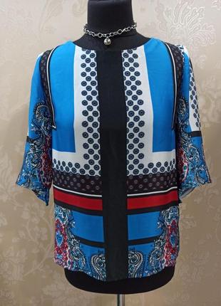 Блуза етно стилю під сатин мango1 фото