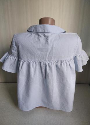 Zara. хлопковая красивая блуза с трендовым рукавом4 фото