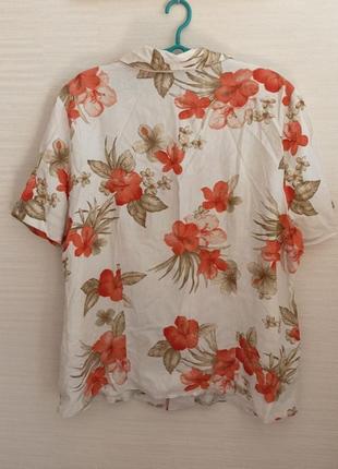 Перезагружена🌹canda c&a вискоза+лен красивая летняя блузка  женская на замке в цветочный принт 🌹6 фото