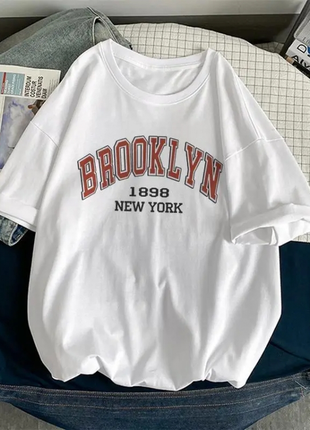 Футболка універсальна brooklyn біла унісекс