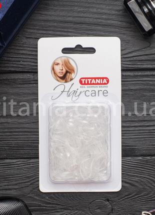 Гумки для волосся силіконові прозорі маленькі 150 шт. titania art.8065/b