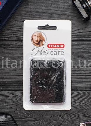 Резинки для волос силиконовые черные 150 шт. titania art.8066/b