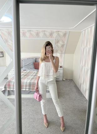 Топ tally weijl и джинсы белые1 фото