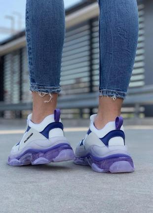 Шикарные кроссовки triple s в новом фиолетовом цвете (весна-лето-осень)😍5 фото