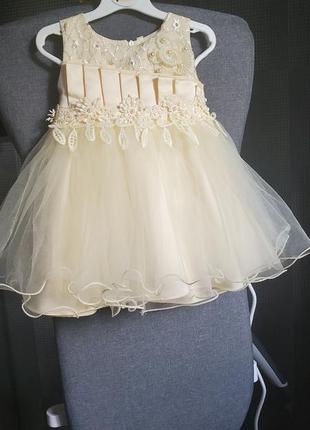 Самое нежное платье детское платье для девочки на 6- 9 месяцев крестины праздник2 фото