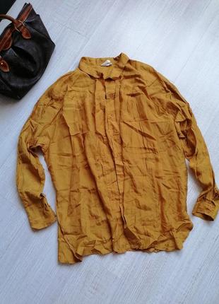 🧡вінтажна шовкова сорочка 💛шёлковая рубашка в стиле ретро 💛сорочка гірчичного відтінку3 фото