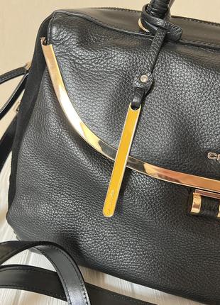 Чорна сумка cromia італія оригінал шкіра середній розмір9 фото