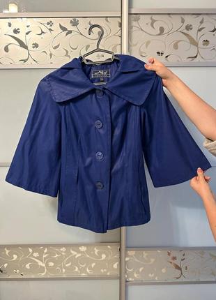 Женская синяя демисезонная брендовая стильная курточка 42 размер (s)