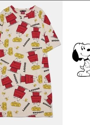 Сукня -футболка с принтом snoopy  zara  limited edition 40/482 фото