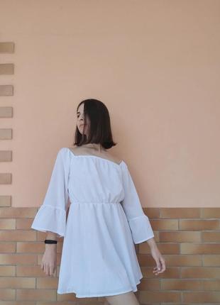 Платье-мини exclusive, белое