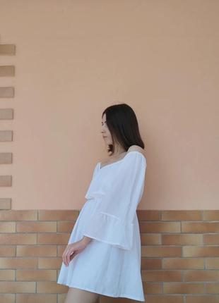 Платье-мини exclusive, белое2 фото