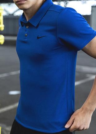 Стильная футболка мужская поло легкая на каждый день синяя | футболки поло мужские брендовые2 фото