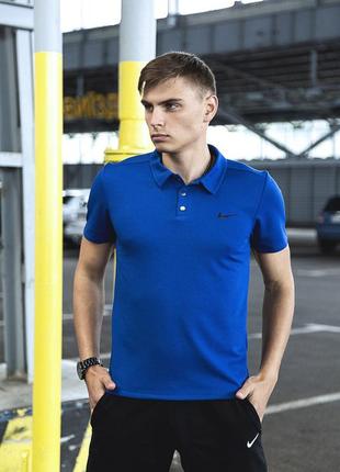 Стильная футболка мужская поло легкая на каждый день синяя | футболки поло мужские брендовые4 фото