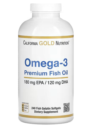 California gold nutrition, омега-3, риб'ячий жир преміумкласу, 240 м'яких капсул з рибним желатином1 фото