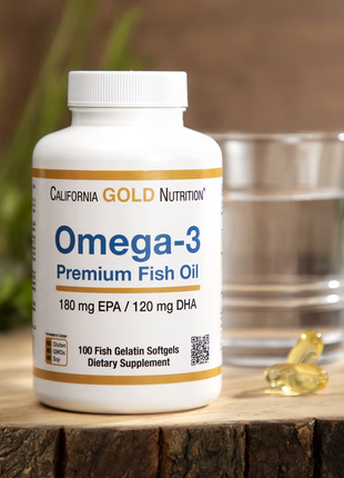 California gold nutrition, омега-3, риб'ячий жир преміальної якості, 100 рибно-желатинових капсул