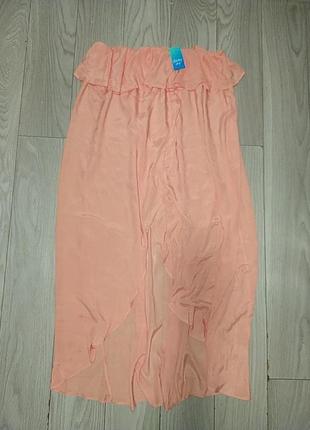 Новая! юбка макси персикового цвета