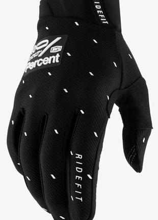 Перчатки ride 100% ridefit glove (slasher black), m (9)