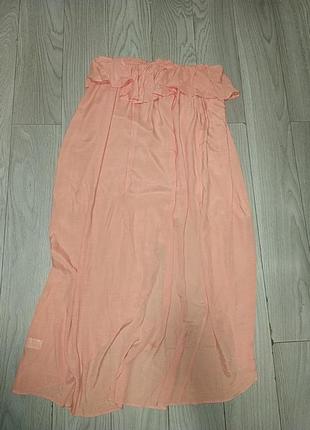 Новая! юбка макси персикового цвета4 фото