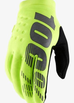 Дитячі зимові перчатки ride 100% brisker glove (fluo yellow), ym (6), ym