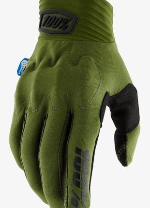 Перчатки ride 100% cognito smart shock glove (army green), l (10), l