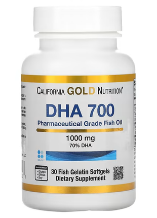 California gold nutrition, дгк 700, рыбий жир фармацевтического класса, 1000 мг, 30 мягких капсул с