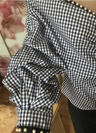 Стильная блуза с жемчужинами5 фото